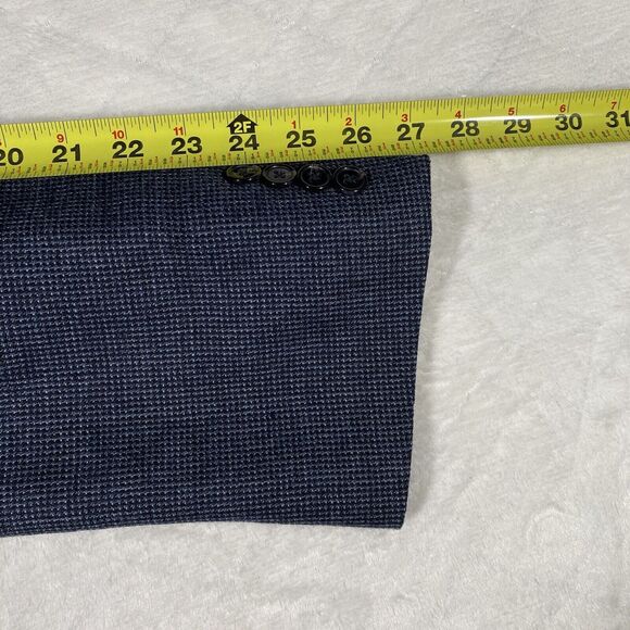 Lauren Ralph Lauren Wool Blazer Men's Sz 46L Sport Coat Navy Blue Gray Classic - Picture 9 of 10